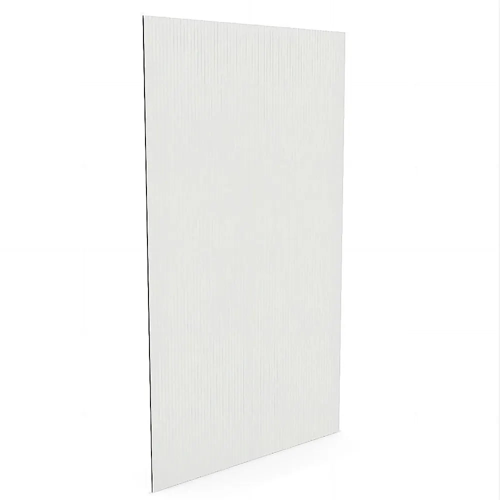 90cm Reeded Glass Shower Screen with Black F-Brackets and Floor F-Bracket - Image 4