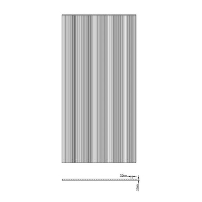 90cm Reeded Glass Shower Screen with Black F-Brackets and Floor F-Bracket - Image 5
