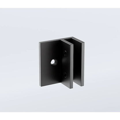 90cm Reeded Glass Shower Screen with Black F-Brackets and Floor F-Bracket - Image 6