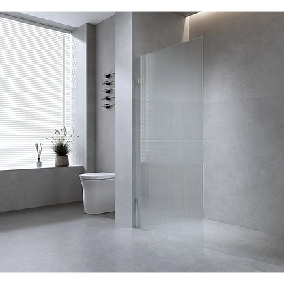 90cm Reeded Glass Shower Screen with Gold U-Brackets