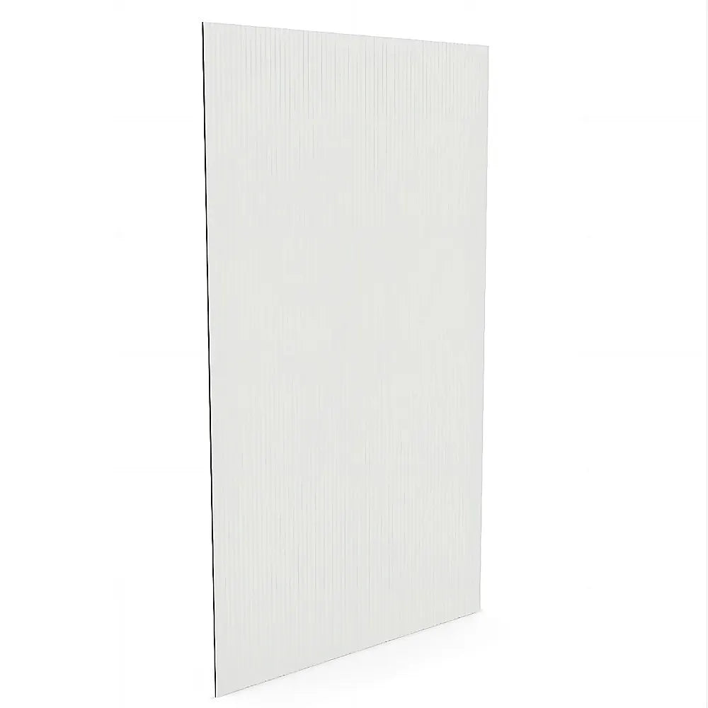 90cm Reeded Glass Shower Screen with White U-Brackets - Image 4