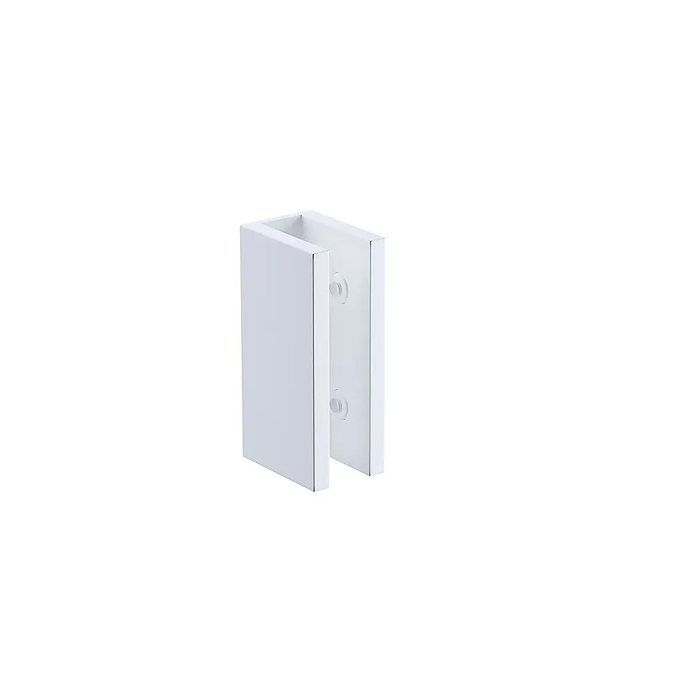 90cm Reeded Glass Shower Screen with White U-Brackets - Image 6