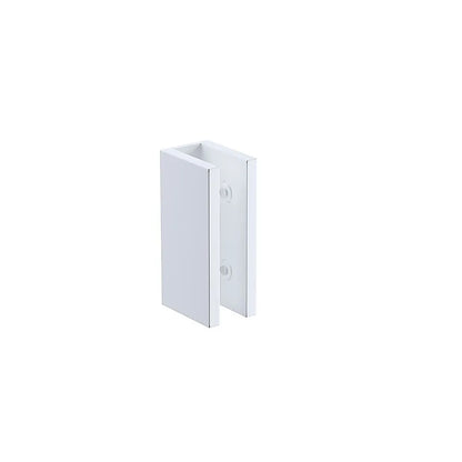 90cm Reeded Glass Shower Screen with White U-Brackets - Image 6