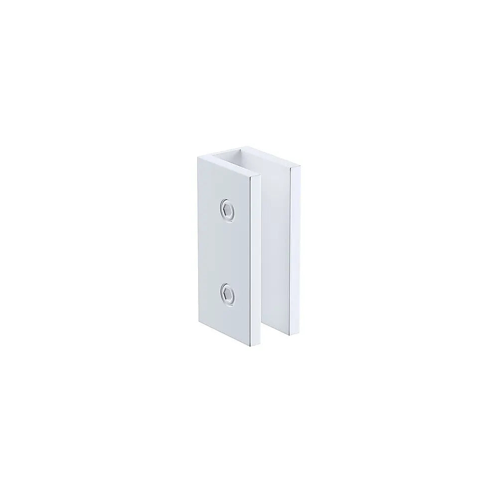 90cm Reeded Glass Shower Screen with White U-Brackets - Image 7