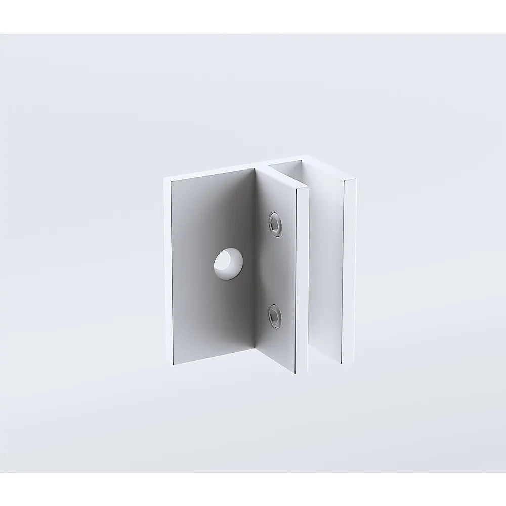 90cm Reeded Glass Shower Screen with White F-Brackets - Image 6