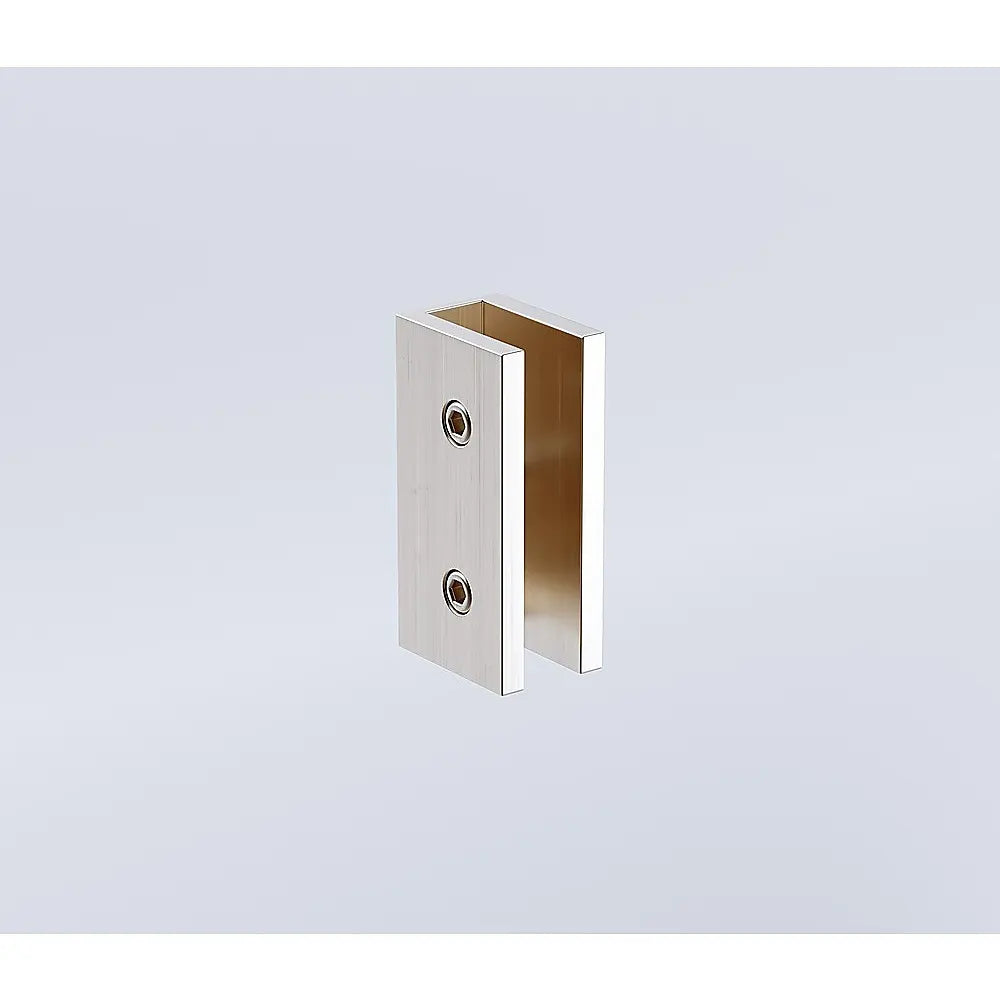 90cm Reeded Glass Shower Screen with Nickel U-Brackets - Image 6