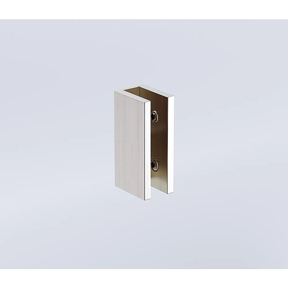90cm Reeded Glass Shower Screen with Nickel U-Brackets - Image 7