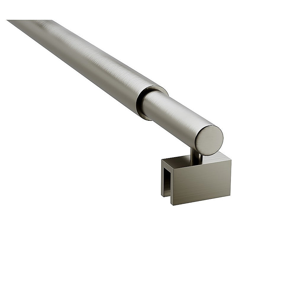 100cm Reeded Glass Shower Screen with Gunmetal F-Brackets and Round Pole - Image 9