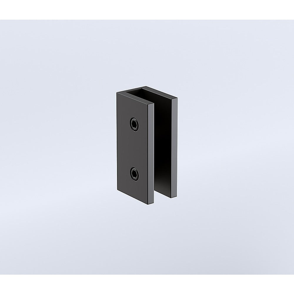 110cm Reeded Glass Shower Screen with Black U-Brackets - Image 7