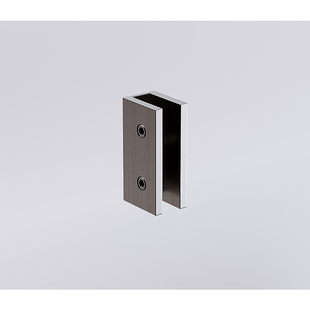 110cm Reeded Glass Shower Screen with Gunmetal U-Brackets - Image 6