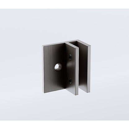 110cm Reeded Glass Shower Screen with Gunmetal F-Brackets - Image 6