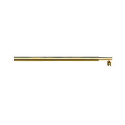 70cm Reeded Glass Shower Screen with Gold Wall Channel and Round Pole - Image 9