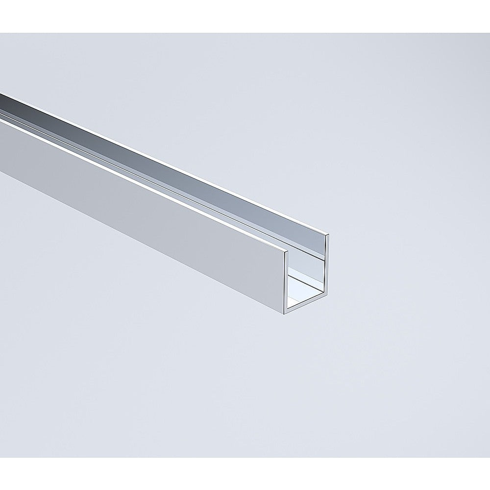 80cm Reeded Glass Shower Screen with Chrome Wall Channel - Image 6