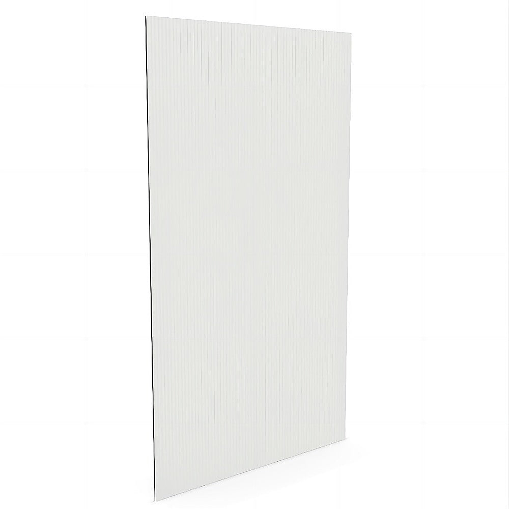 80cm Reeded Glass Shower Screen with Chrome Wall Channel and Floor Channel - Image 4