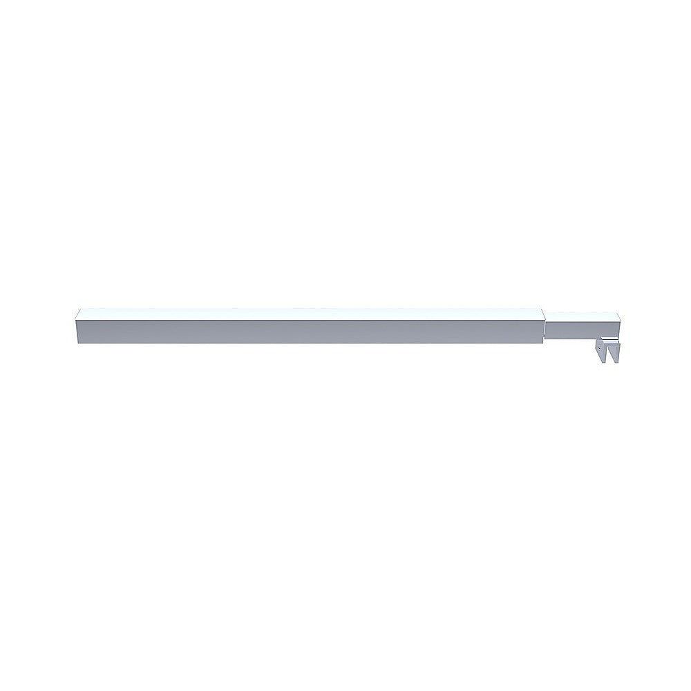 80cm Reeded Glass Shower Screen with Chrome Wall Channel and Square Pole - Image 9