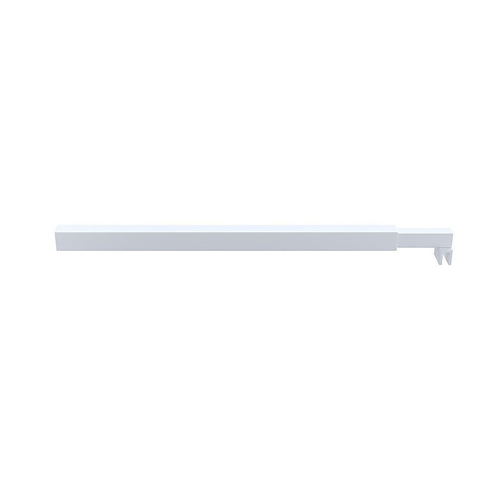 80cm Reeded Glass Shower Screen with White Wall Channel and Square Pole - Image 9