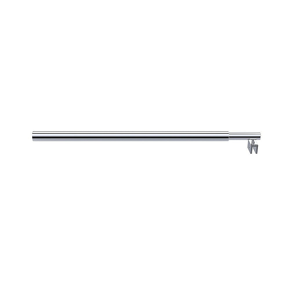 100cm Reeded Glass Shower Screen with Chrome Wall Channel and Round Pole - Image 9