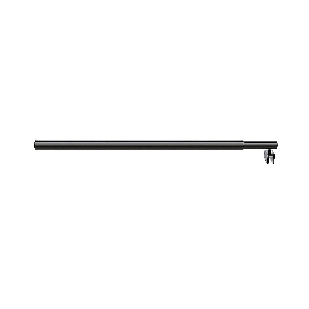 110cm Reeded Glass Shower Screen with Black Wall Channel and Round Pole - Image 9