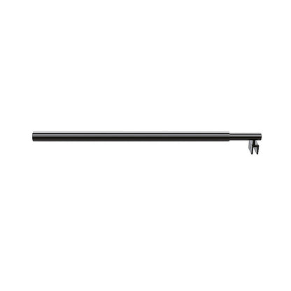 110cm Reeded Glass Shower Screen with Black Wall Channel and Round Pole - Image 9