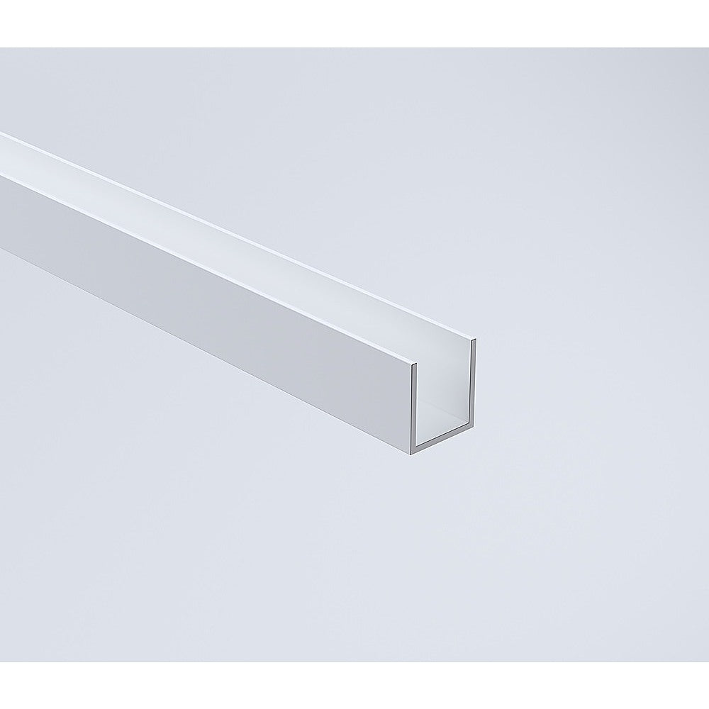 110cm Reeded Glass Shower Screen with White Wall Channel and Square Pole - Image 6