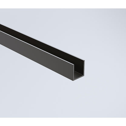 120cm Reeded Glass Shower Screen with Black Wall Channel and Round Pole - Image 6