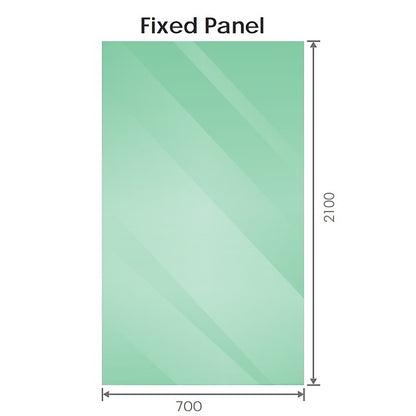 70x210cm Glass Shower Screen with Gunmetal F-Brackets and Floor F-Bracket - Image 6