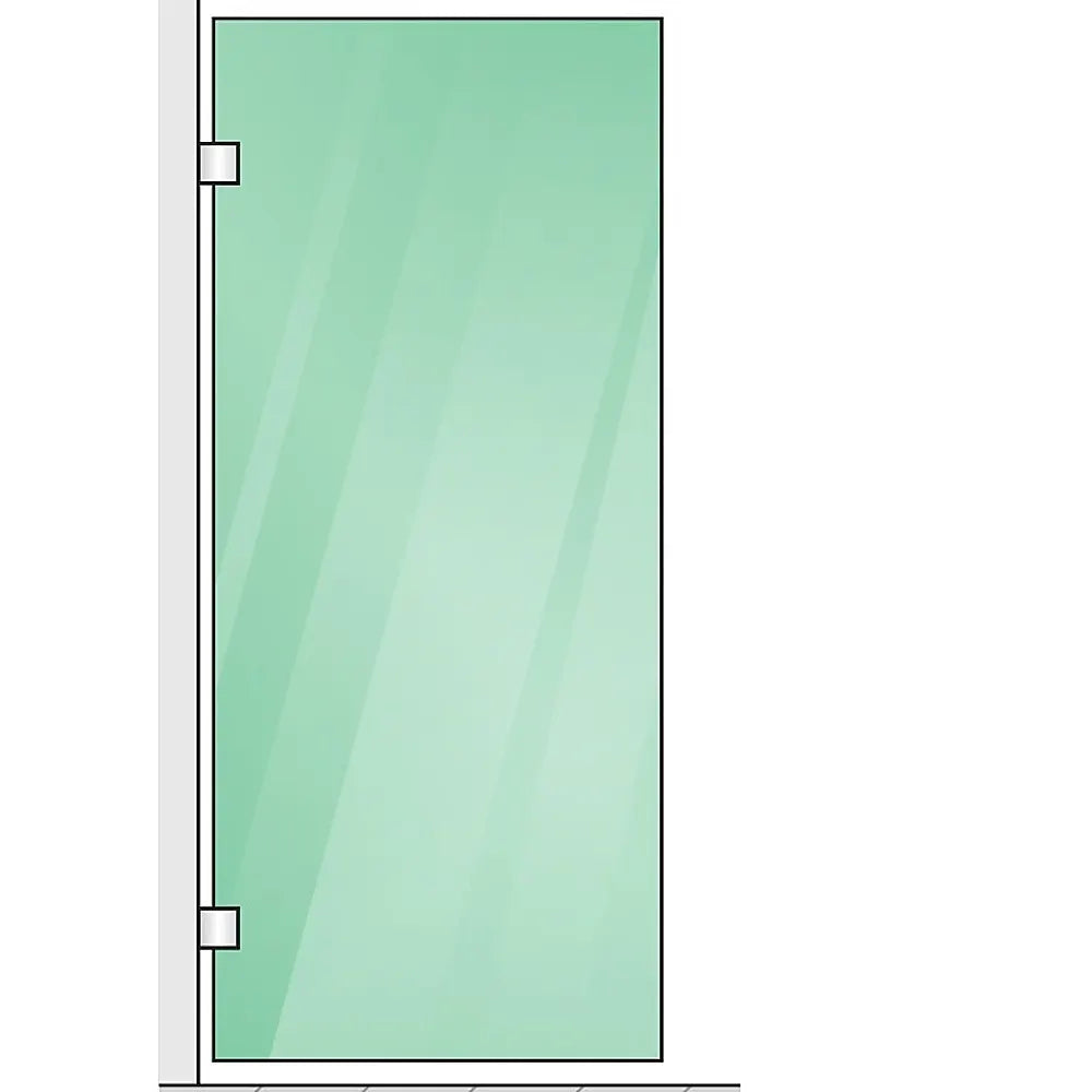 80x210cm Glass Shower Screen with Gold U-Brackets - Image 4
