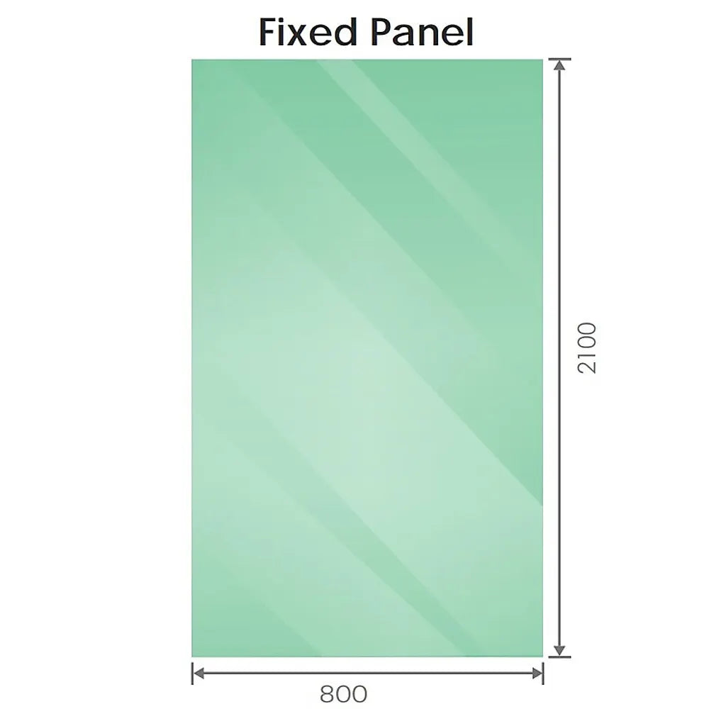 80x210cm Glass Shower Screen with Gold U-Brackets - Image 6