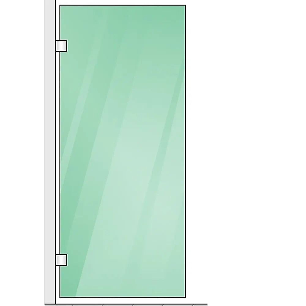 80x210cm Glass Shower Screen with Black F-Brackets - Image 4