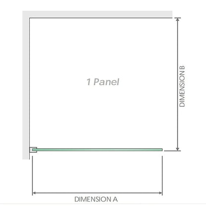 80x210cm Glass Shower Screen with Black F-Brackets - Image 5