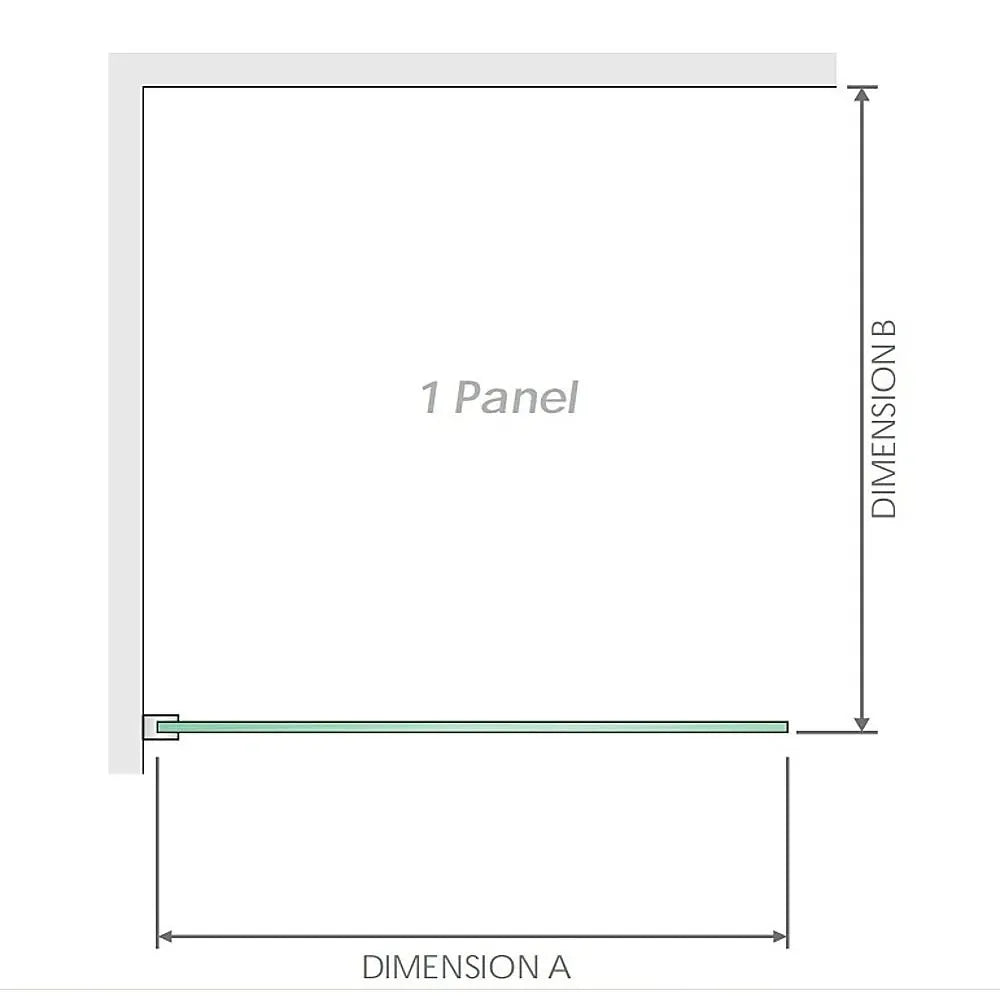 80x210cm Glass Shower Screen with Black F-Brackets and Floor F-Bracket - Image 5