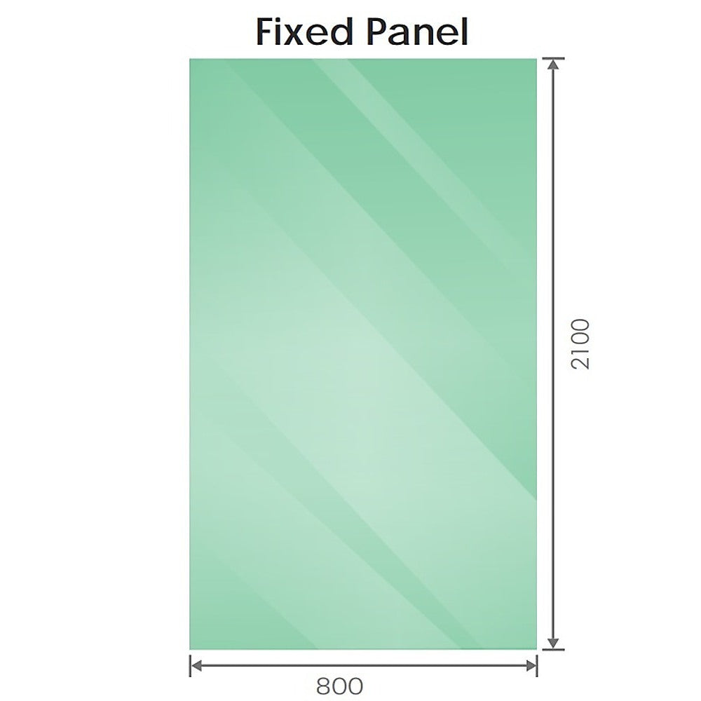 80x210cm Glass Shower Screen with Gunmetal F-Brackets and Floor F-Bracket - Image 6