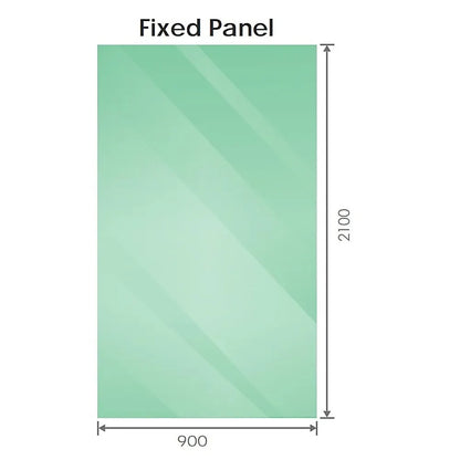 90x210cm Glass Shower Screen with Black F-Brackets - Image 6