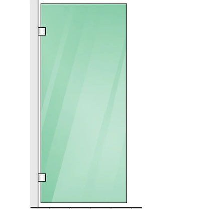 90x210cm Glass Shower Screen with Black F-Brackets and Floor F-Bracket - Image 4