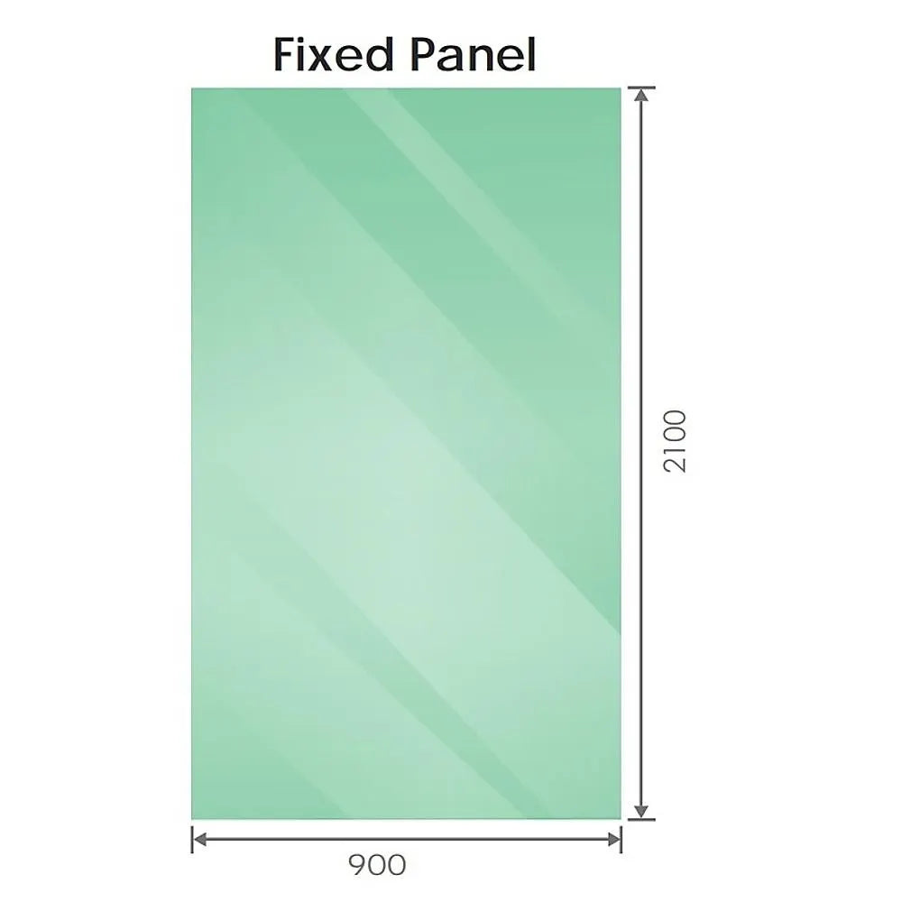 90x210cm Glass Shower Screen with Black F-Brackets and Floor F-Bracket - Image 6