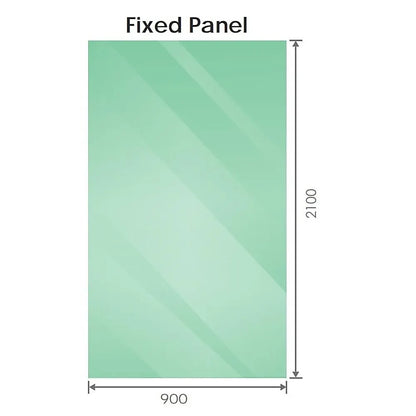 90x210cm Glass Shower Screen with Black F-Brackets and Floor F-Bracket - Image 6