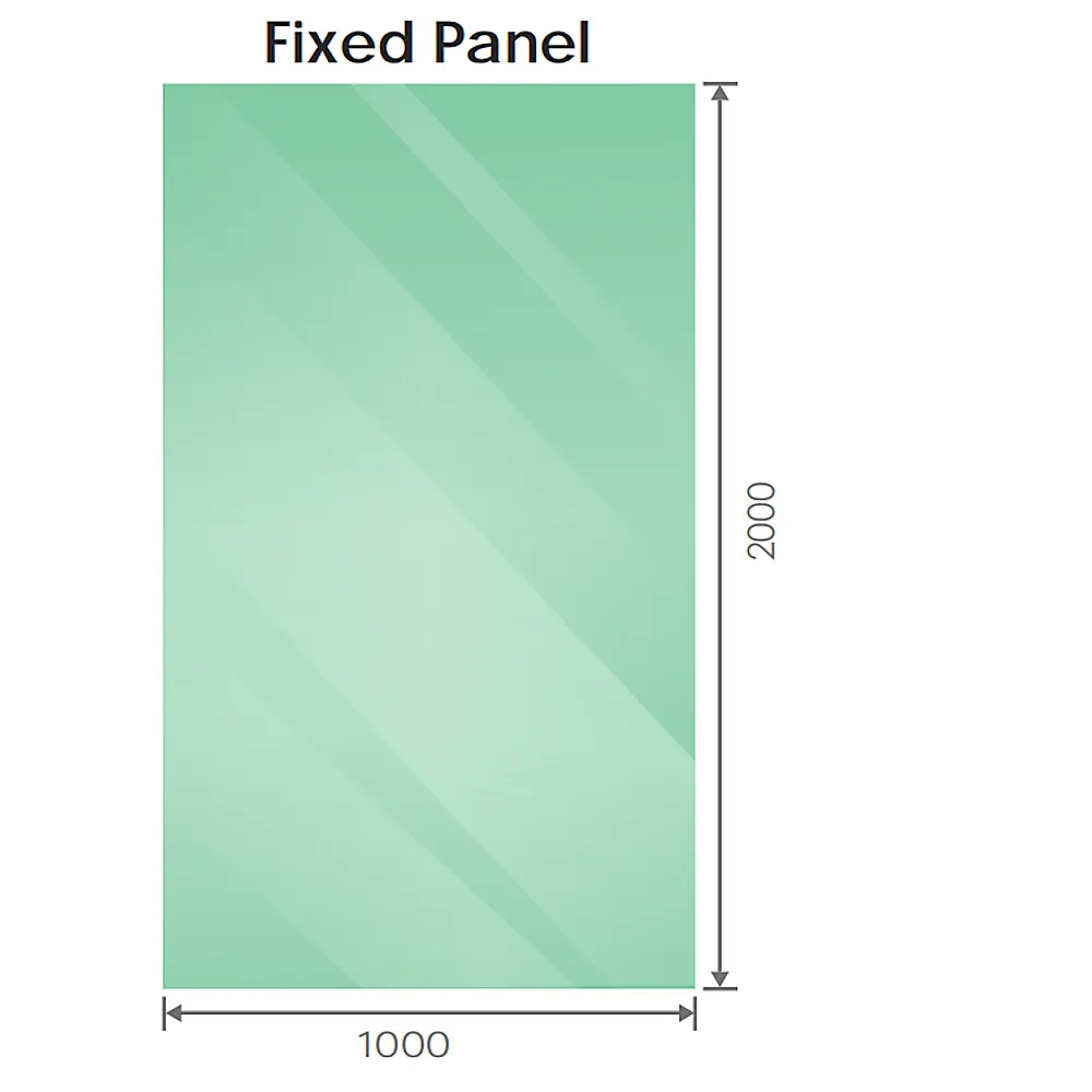 100x200cm Glass Shower Screen with Nickel U-Brackets - Image 5