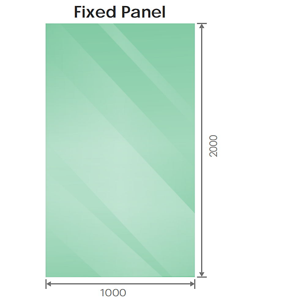 100x200cm Glass Shower Screen with Gunmetal F-Brackets and Floor F-Bracket - Image 9