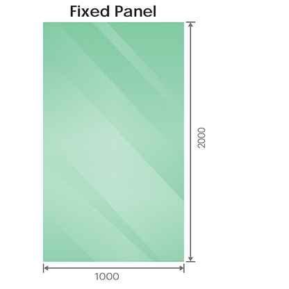 100x200cm Glass Shower Screen with Gunmetal F-Brackets and Floor F-Bracket - Image 9