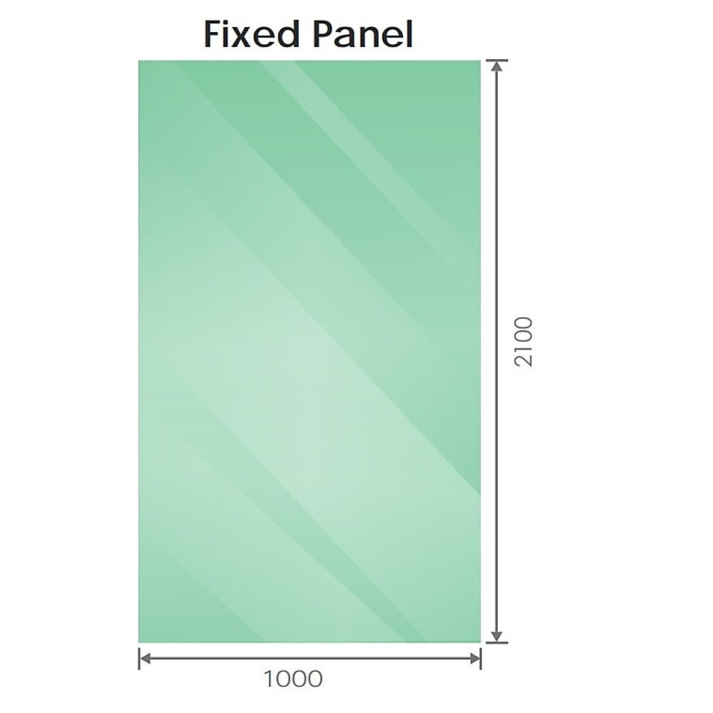 100x210cm Glass Shower Screen with Gunmetal F-Brackets and Floor F-Bracket - Image 6