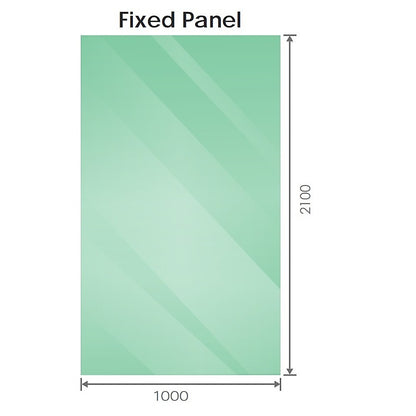 100x210cm Glass Shower Screen with Gunmetal F-Brackets and Floor F-Bracket - Image 6