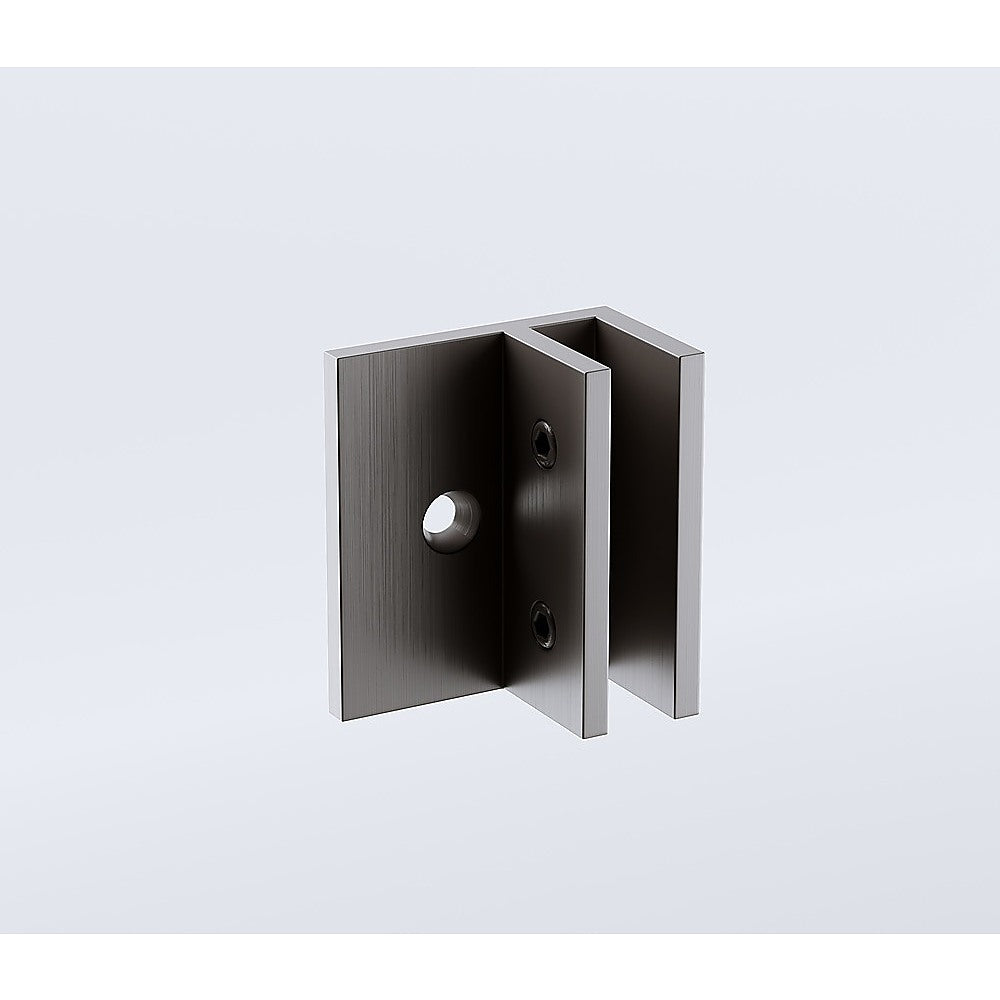 100x210cm Glass Shower Screen with Gunmetal F-Brackets and Floor F-Bracket - Image 7