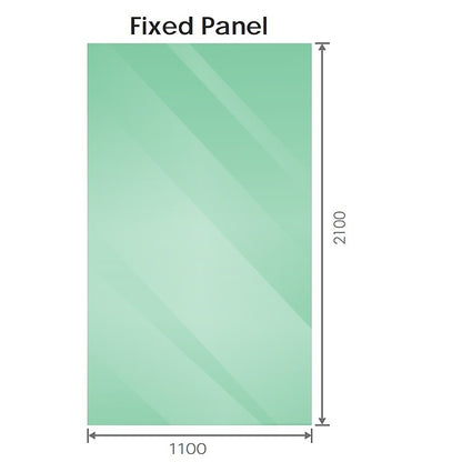 110x210cm Glass Shower Screen with Gunmetal F-Brackets and Floor F-Bracket - Image 5