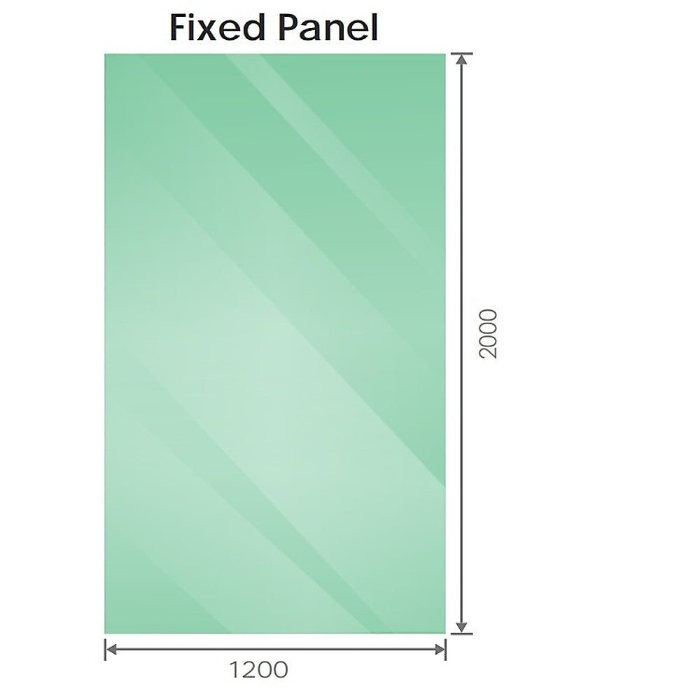 120x200cm Glass Shower Screen with Gunmetal F-Brackets and Floor F-Bracket - Image 6