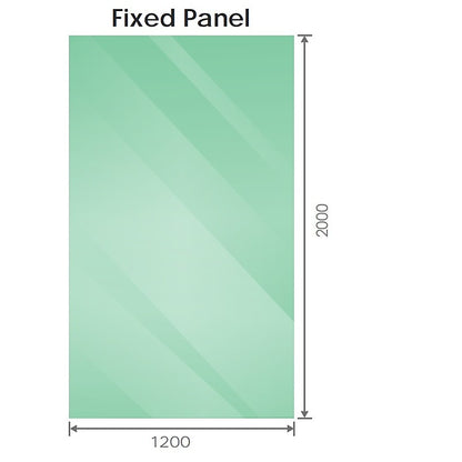 120x200cm Glass Shower Screen with Gunmetal F-Brackets and Floor F-Bracket - Image 6
