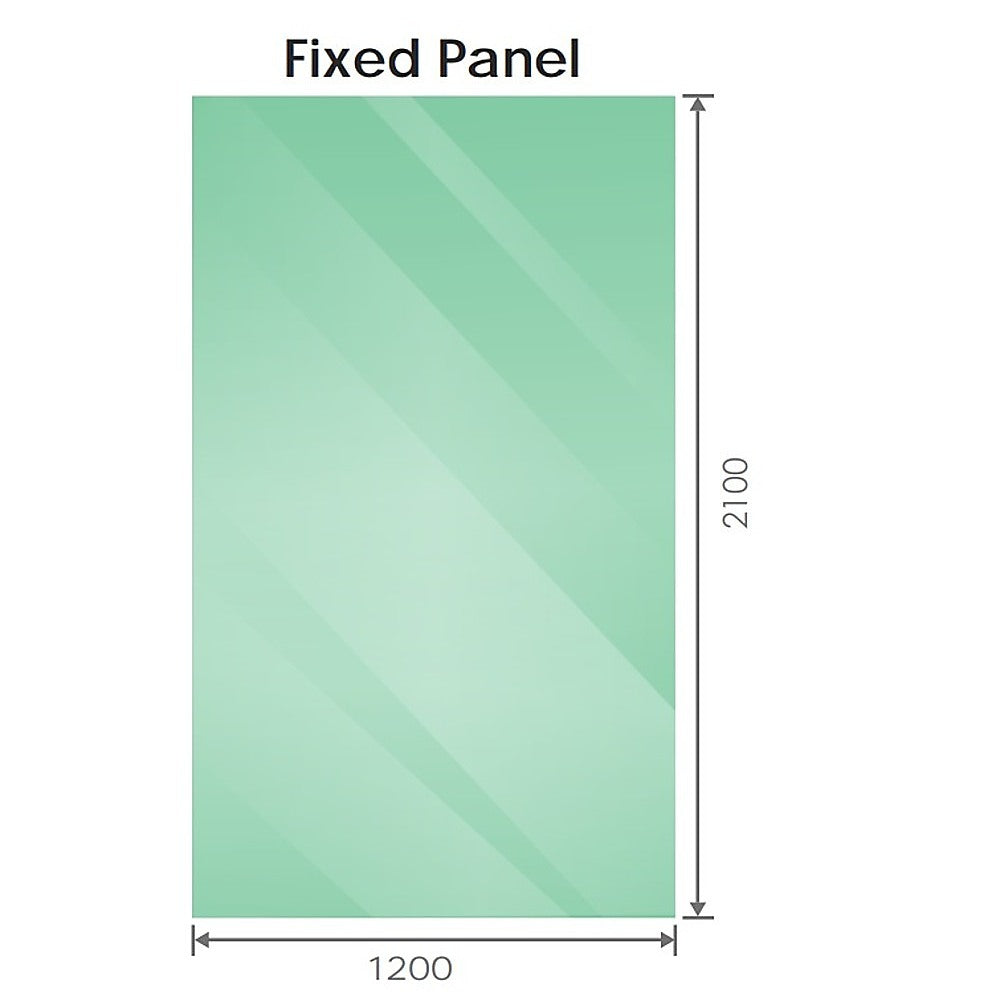 120x210cm Glass Shower Screen with Gunmetal F-Brackets and Floor F-Bracket - Image 5