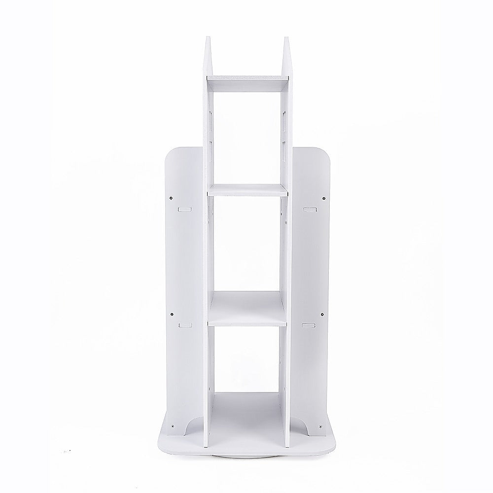 Rotating Bookcase Bookshelf Kid's Book Organiser Rack Wooden Castle Display Shelf - Image 5