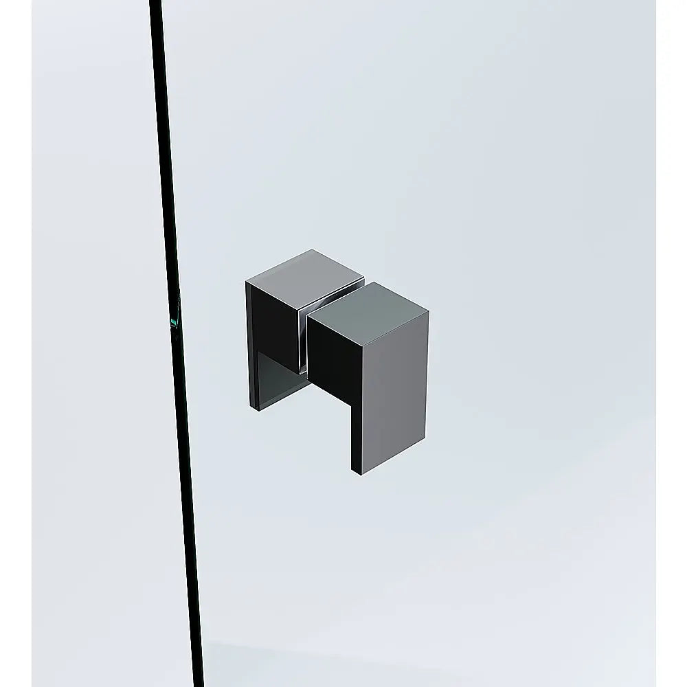 Brass Shower Door Square Double Pull Handle in Black - Image 2