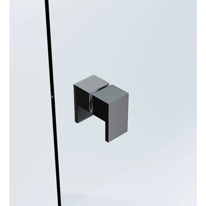 Brass Shower Door Square Double Pull Handle in Black - Image 2