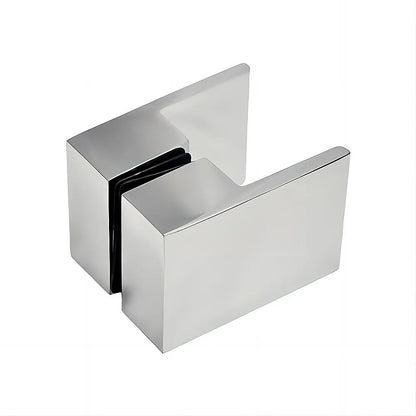 Brass Shower Door Square Double Pull Handle in Chrome
